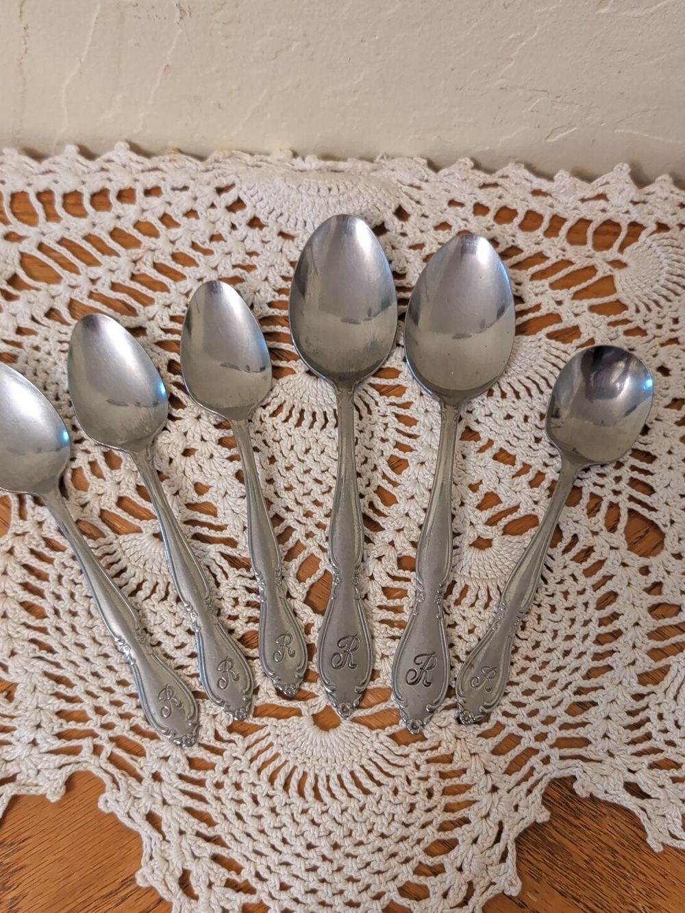 Monogrammed Stainless Steel Teaspoons - Silver Finish